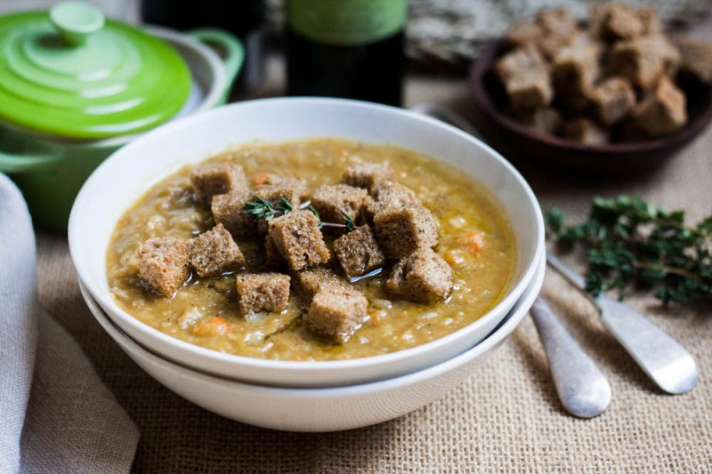 Chunky Split Pea and Celery Root Soup